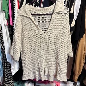 Max Studio Beige V-Neck Sweater